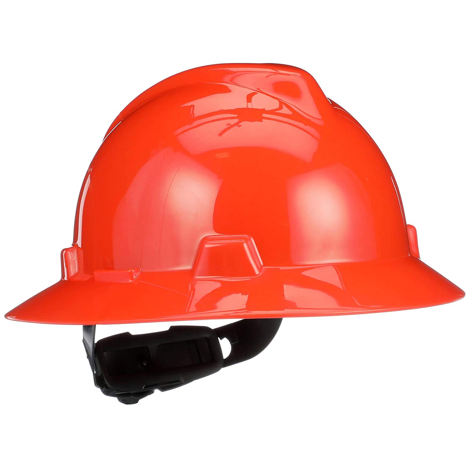 MSA 496075 V-Gard Full-Brim Hard Hat With Fas-Trac III Ratchet Suspension | Polyethylene Shell, Superior Impact Protection, Self Adjusting Crown Straps - Standard Size in Orange - Image 5