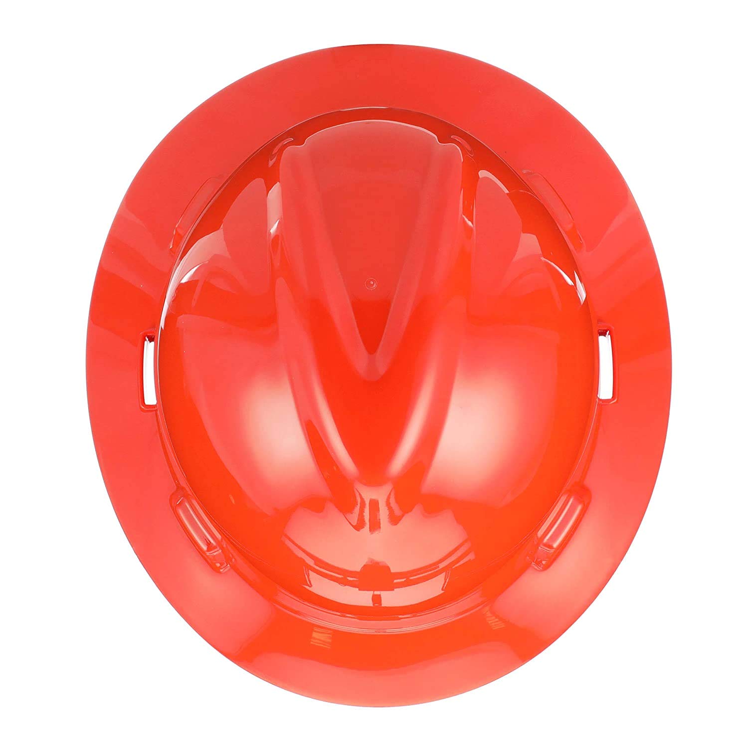 MSA 496075 V-Gard Full-Brim Hard Hat With Fas-Trac III Ratchet Suspension | Polyethylene Shell, Superior Impact Protection, Self Adjusting Crown Straps - Standard Size in Orange - Image 6