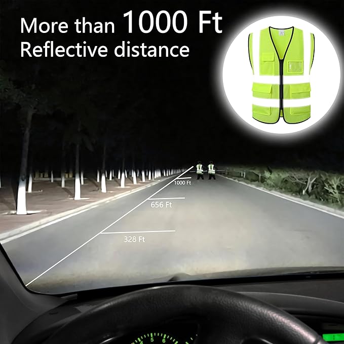 Reflective Safety Vest for Men Women Construction Vest Meet ANSI/ISEA Standard - Large - Image 4