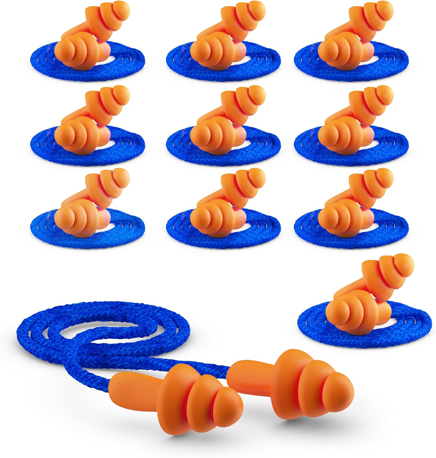Quality Reusable Earplugs 20 Pair - 25dB Corded Silicone Ear Plugs for Shooting Construction Work Ear Plugs Motorcycle Range Hunting Hearing Protection Ear Protection for Mowing Earplugs Reusable - Image 5