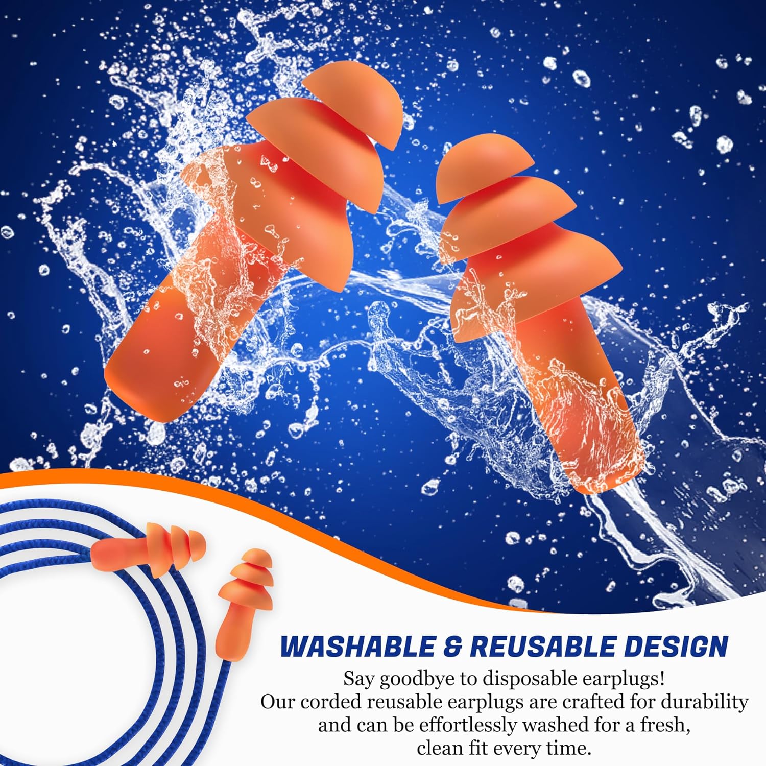 Quality Reusable Earplugs 20 Pair - 25dB Corded Silicone Ear Plugs for Shooting Construction Work Ear Plugs Motorcycle Range Hunting Hearing Protection Ear Protection for Mowing Earplugs Reusable - Image 7