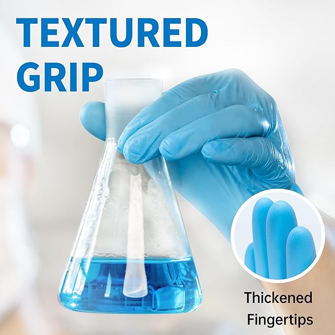 Medical Blue Nitrile Disposable Exam Gloves, 4.5 Mil 100 Pcs, Chemical Resistant Powder-Free Latex-Free Food-Safe - Image 6