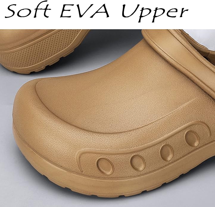 Men Chef Clogs Slip Resistant Garden Clogs with Arch Support Safety Nursing Shoes Work Shoes Water Oil Resistant for Men Food Service - Image 3