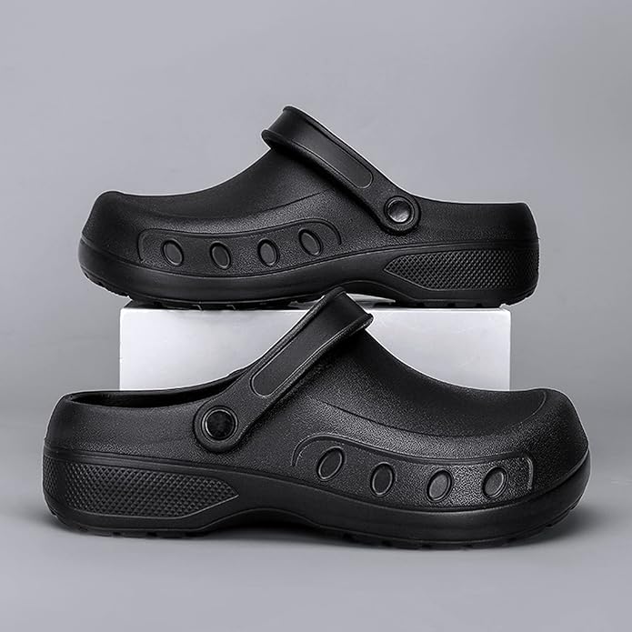 Men Chef Clogs Slip Resistant Garden Clogs with Arch Support Safety Nursing Shoes Work Shoes Water Oil Resistant for Men Food Service - Image 4